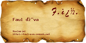 Faul Éva névjegykártya